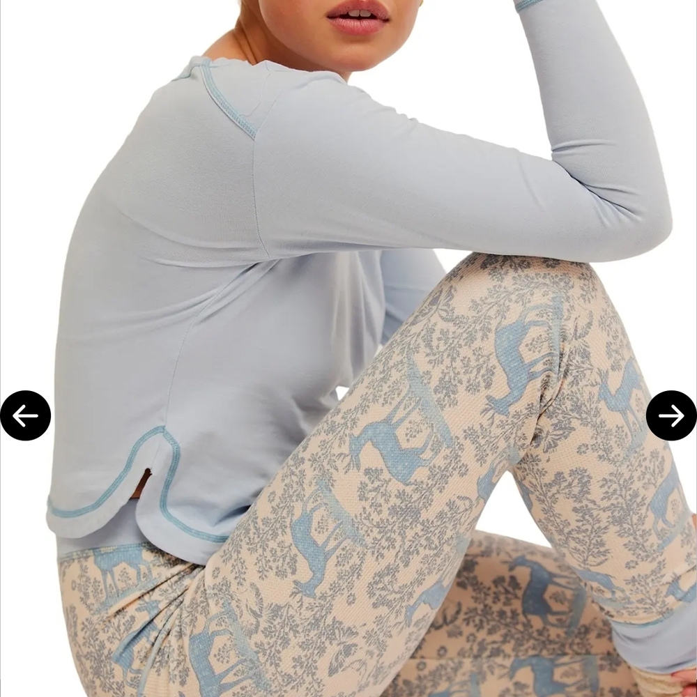 NWOT FREE PEOPLE Snow Chill Evening Thermal Pajama Pants Only Sz M - Picture 4 of 10